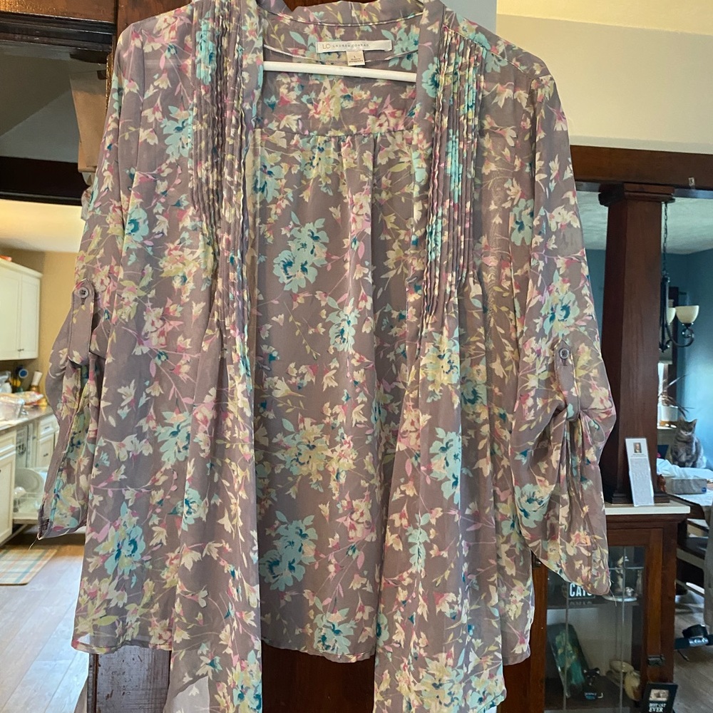 Lauren Conrad floral sheer cardingan